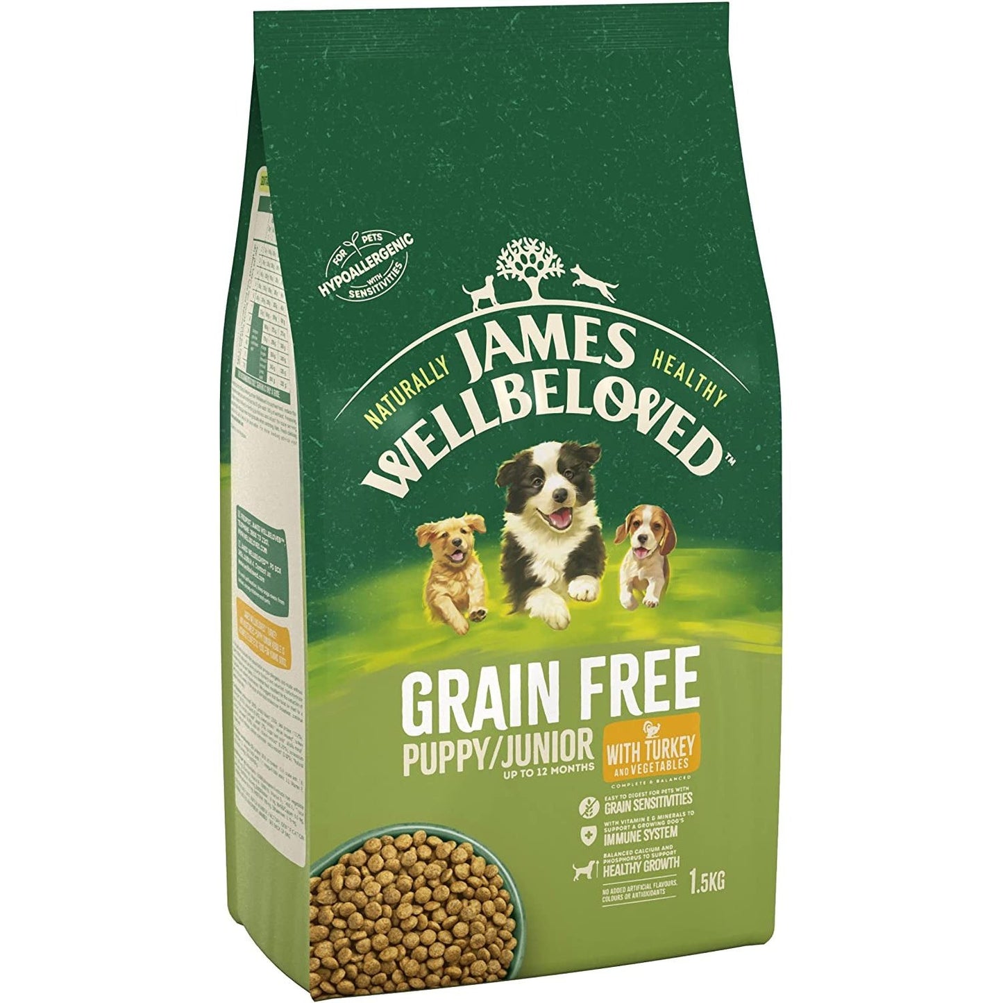 Junior Grain-Free Dog Food Turkey and Vegetables 1.5kg Clear Store