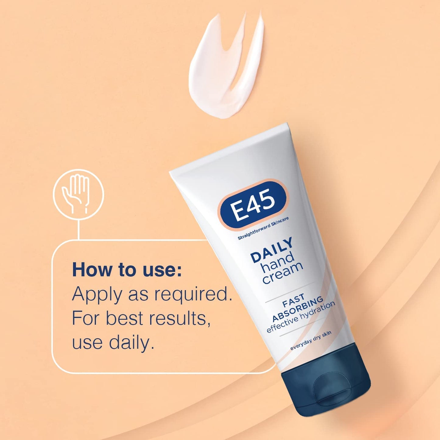 E45 Daily Hand Cream 50 Ml – E45 Hand Cream for Very Dry Hands - Hand Moisturiser for Dry Skin and Sensitive Skin - Non-Greasy Hand Repair Cream for Soft and Supple Hands - Fast Absorption Formula