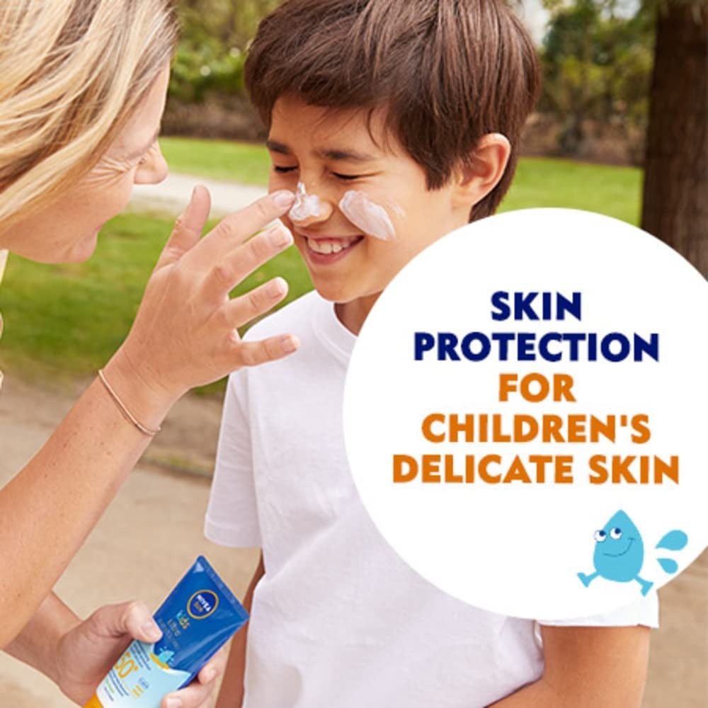 NIVEA SUN Kids Swim & Play // Ultra Protect & Play SPF 50+ Lotion (150Ml), Water-Resistant Sunscreen, Effective UVB and 5 Star UVA Protection, Sun Cream Enriched with Dexpanthenol, Designs May Vary