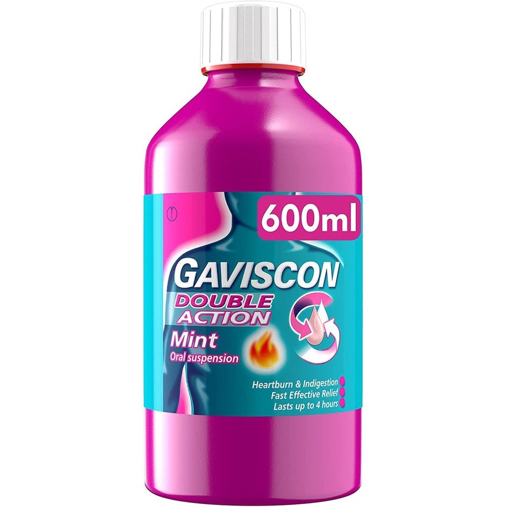 Gaviscon Double Action 60ml Liquid Heartburn and Indigestion Relief Mint Flavour Clear Store