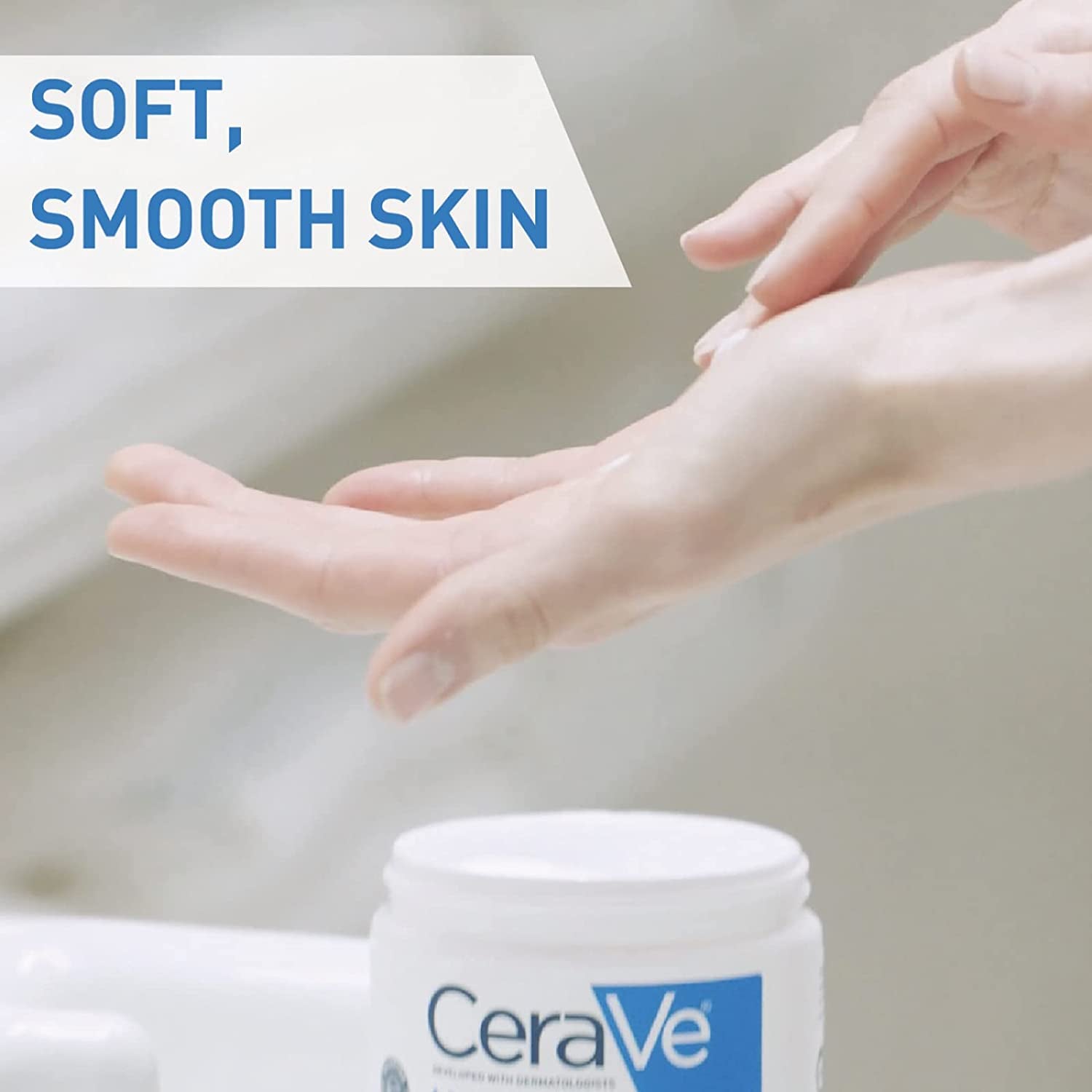 Cerave Moisturising Cream for Very Dry Skin 454G with Hyaluronic Acid & 3 Essential Ceramides Clear Store