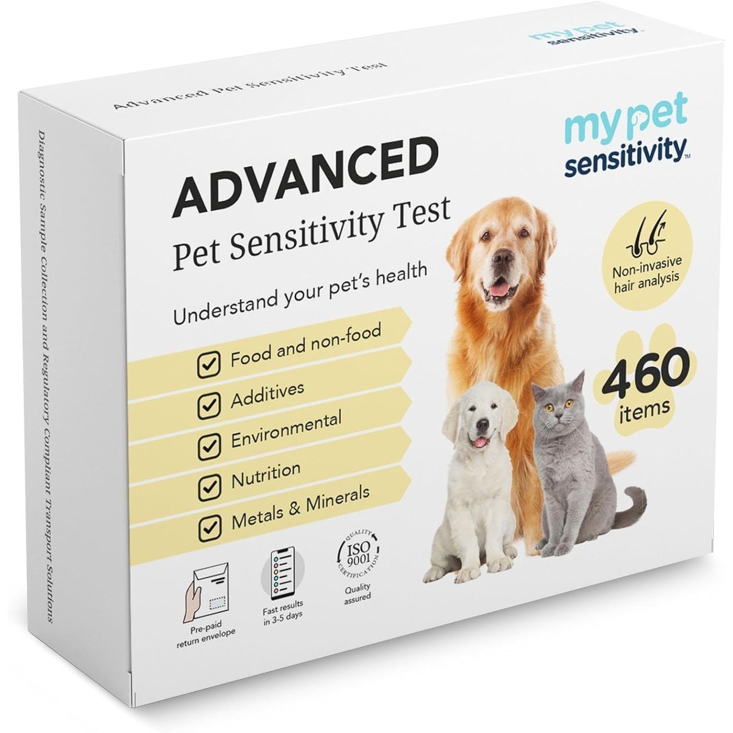 Advanced At-Home Test - 460 Items Tested | 3-5 Day Results, Hair Sample | Tests for Common Ingredients in Food, Non-Food, Environmental, Nutrition, Metals, Minerals & Additive Items