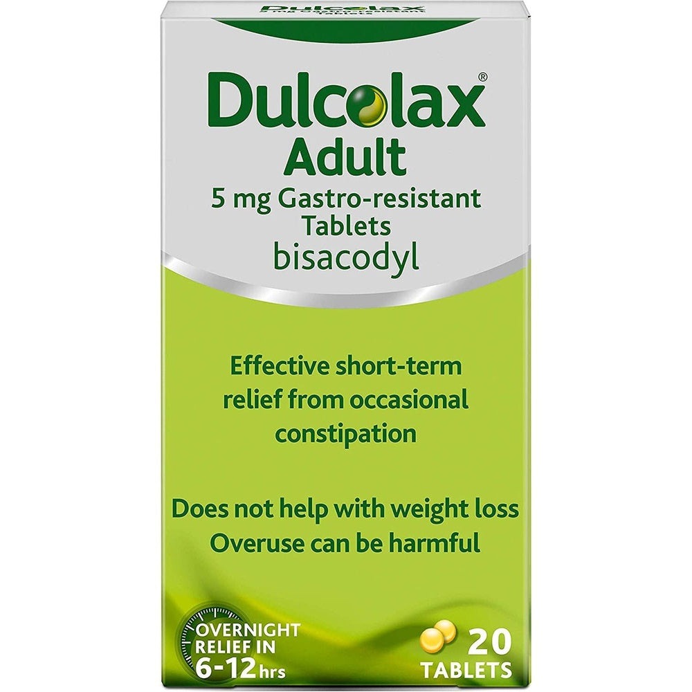 Dulcolax Adult 5 mg Tablets - Overnight Relief from Occasional Constipation in 6-12 Hours- Laxative Tablets, 20 Count Pack of 1 Clear Store