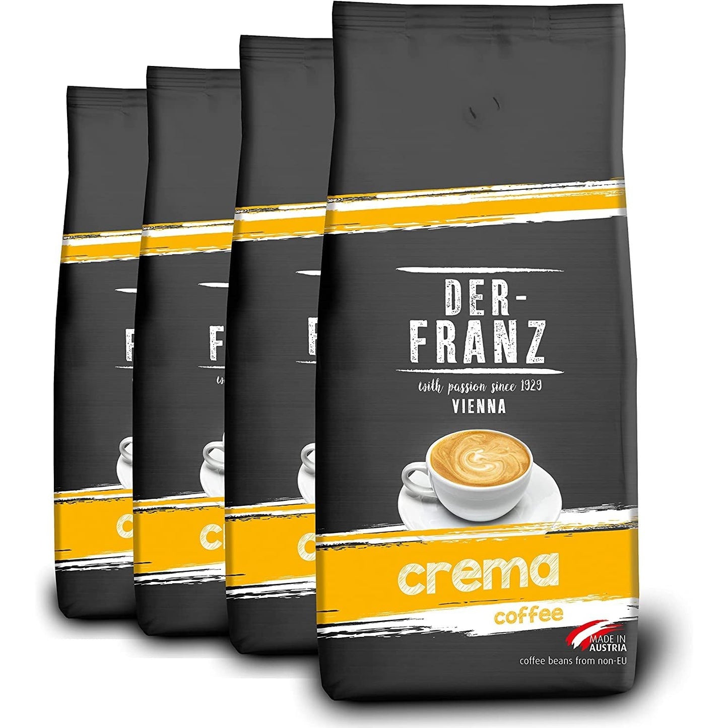 DER-FRANZ Crema Coffee, Whole Bean, 1000g 4-Pack Clear Store