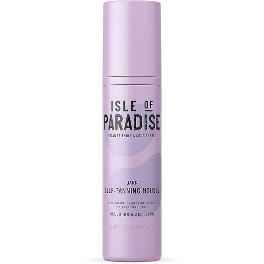 Isle of Paradise Self Tan Mousse, Dark (200 Ml) Self Tanning Foam, Natural Ingredients & Vegan (Packaging May Vary) Clear Store