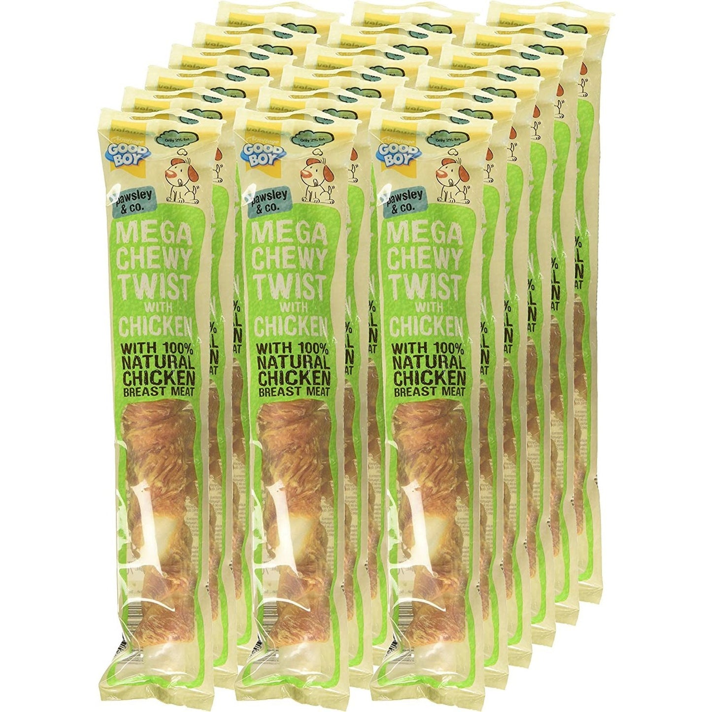 - Mega Chewy Twist - Made with 100% Natural Chicken Breast Meat - 70 Grams - High in Protein Dog Treats - Case of 18