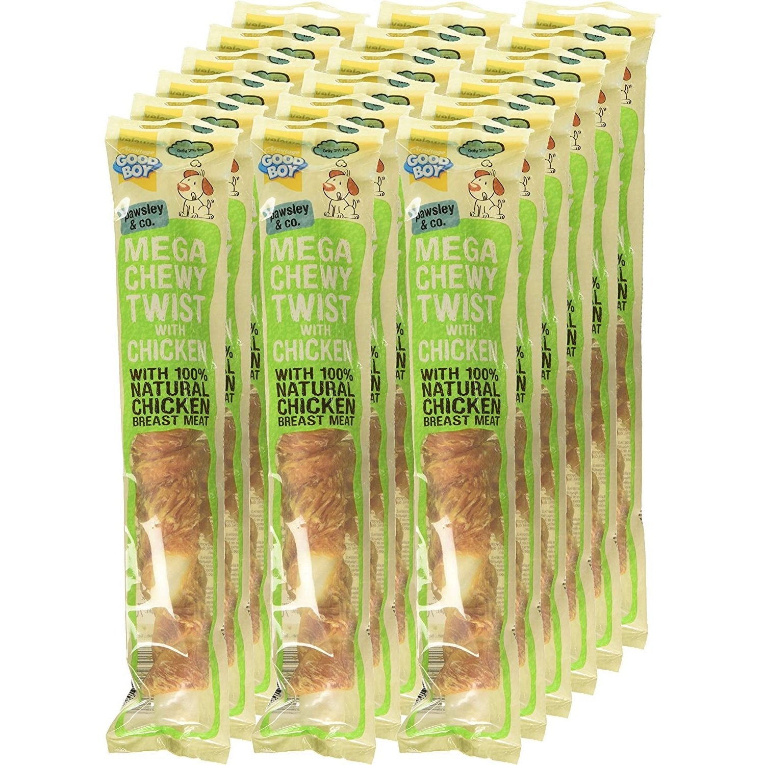 - Mega Chewy Twist - Made with 100% Natural Chicken Breast Meat - 70 Grams - High in Protein Dog Treats - Case of 18