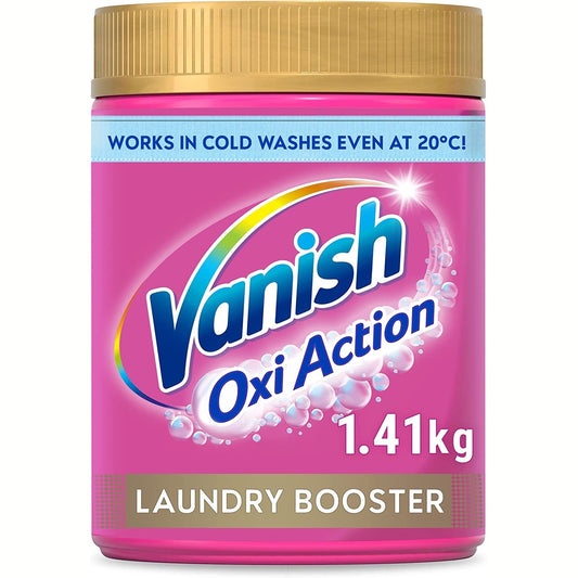 Vanish Gold Oxi Action Laundry Booster and Stain Remover Powder for Colours 1.41 Kg | Removes Tough Stains Even at 20°| Keeps Colours Bright | Safe on Everyday Fabrics (Packaging May Vary)