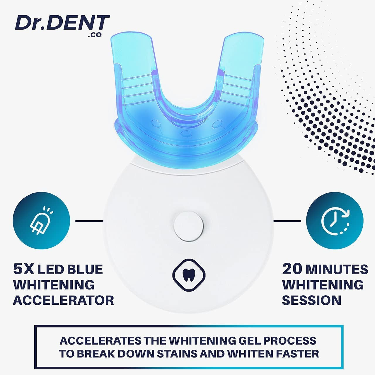 Professional LED Teeth Whitening Kit - Sensitivity Free Formula - 8 Teeth Whitening Gel Pods 33.6Ml - Helps to Remove Stains - Includes Mouth Tray & Shade Guide - Rapid & Effective Results