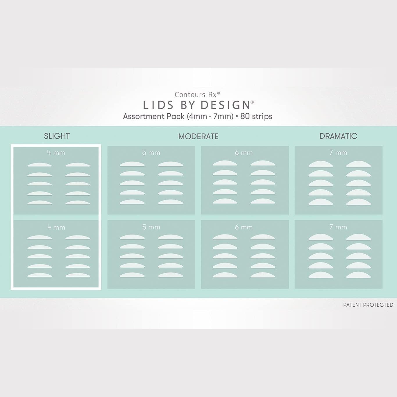 Lids by Design Eyelid Lift Strips - (4Mm) Eye Lift without Surgery Perfect for Hooded, Droopy, Uneven or Mono Eyelids Medical Grade, Hypoallergenic and Latex Free. Set of 80