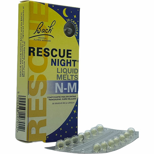 Rescue Remedy Capsules, Night Liquid Melts, Flower Essences, Ideal to Be Ready for the Day Ahead, Easy to Use Format,28 Count (Pack of 1) Clear Store