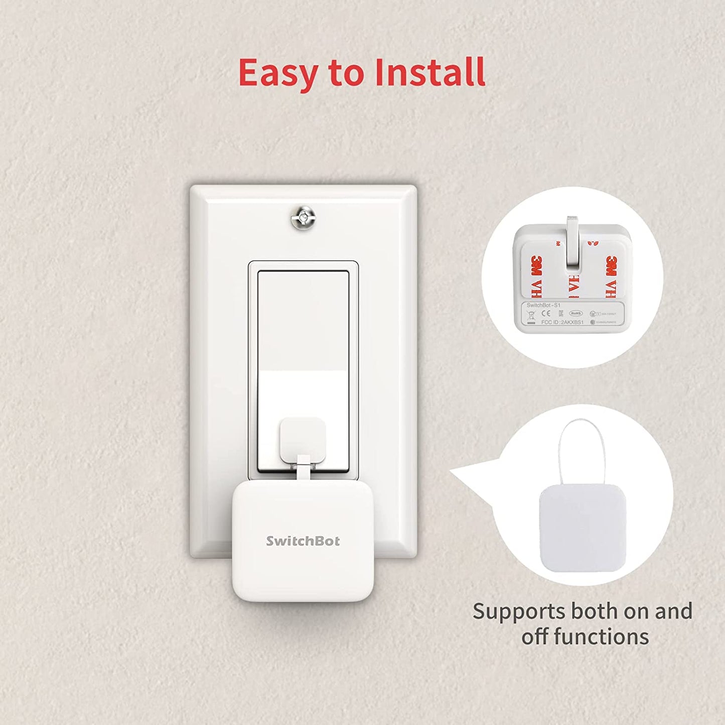 Smart Switch Button Pusher - No Wiring, Bluetooth App or Timer Control, Add  Hub Mini to Make It Compatible with Alexa, Google Home, IFTTT (White)