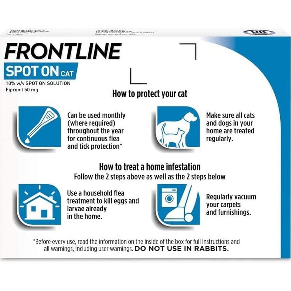 Spot on Flea & Tick Treatment for Cats - 6 Pipettes (Pack of 1)