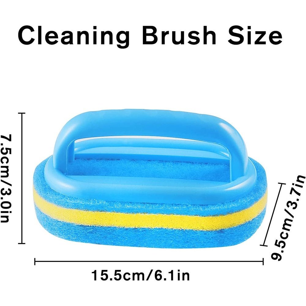 Cleaning Brush, Cleaning Sponge Brush, with Comfortable Ergonomic Handle Grip Bathroom Cleaning Brush, All Purpose Clear Store