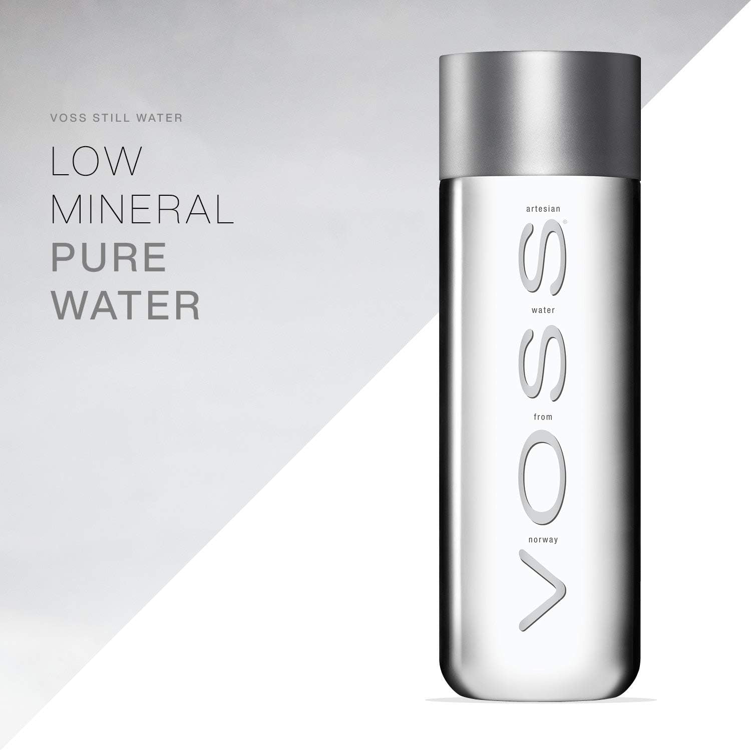 VOSS UK Water, Artesian Still Water, Natural, Pure Water, PET Water Bottles, Pack of 24 X 500 Ml Clear Store