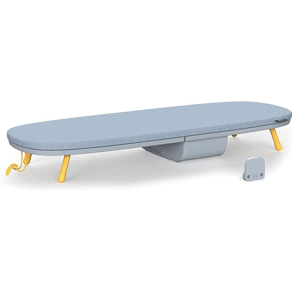 Pocket Folding Space-Saving, Compact Table-Top Ironing Board Regular, Grey / Yellow