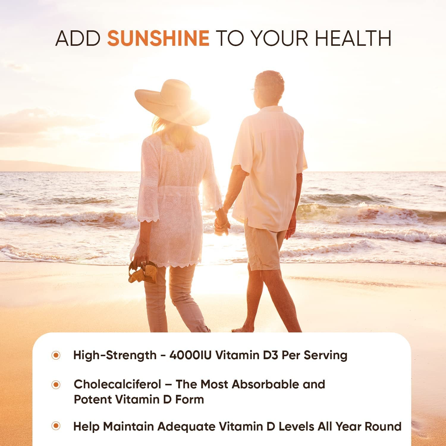 Vitamin D3 4000 IU – 400 High Strength Vitamin D Tablets, Immune System Vitamins Clear Store