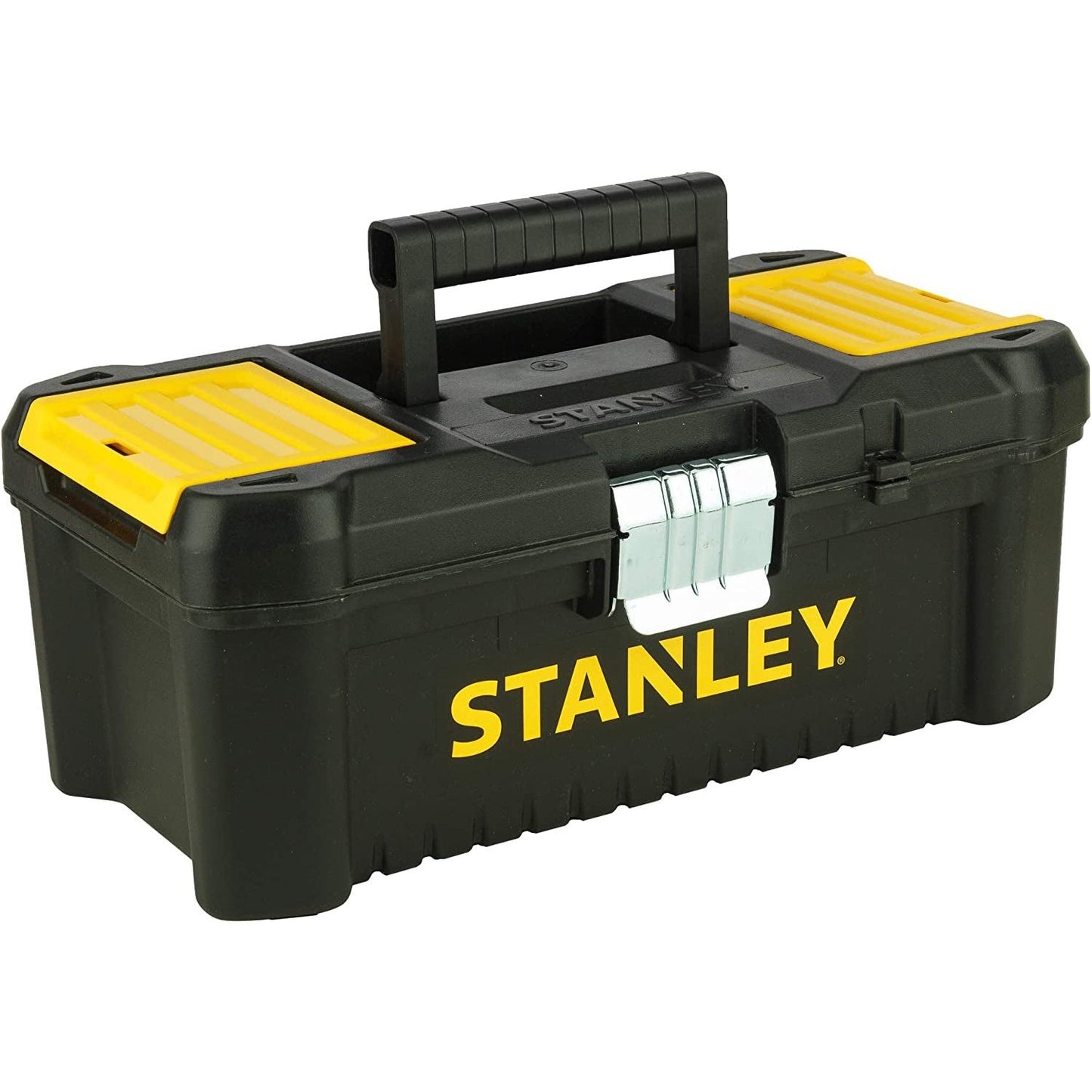 Stanley Low Essential Tool Box, Black/Yellow, 12.5-Inch Clear Store