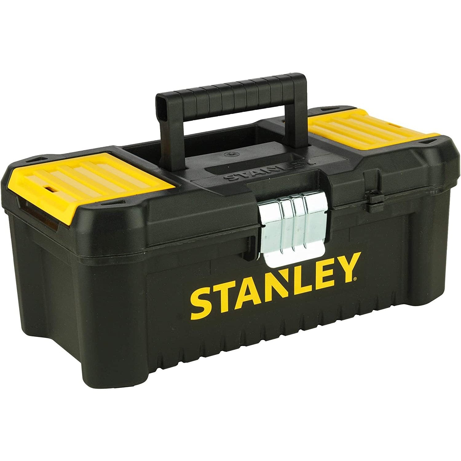 Stanley Low Essential Tool Box, Black/Yellow, 12.5-Inch Clear Store