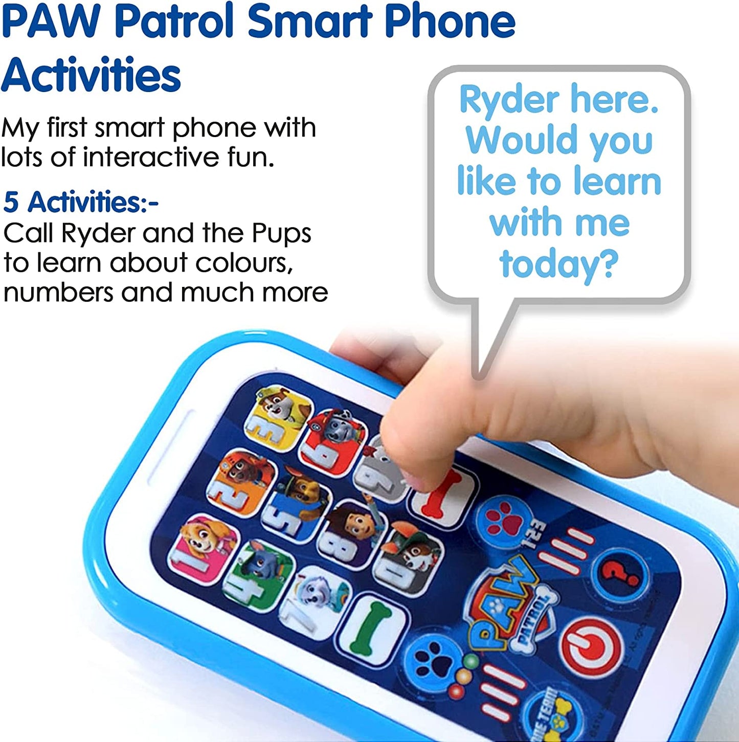 Paw Patrol Toys, My First Smart Phone Toy for Kids-Helps Child Development 3+ Years, Blue / White Clear Store