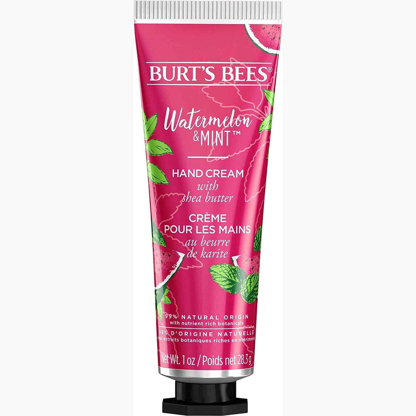 Burt’S Bees Hand Cream for Very Dry Hands, Watermelon & Mint, Hand Moisturiser with Shea Butter, 28.3G