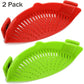 Snap Strainer, 2 PACK Silicone Food Strainers Heat Resistant Clip on Strain Strainer Rice Colander Kitchen Gadgets Drainer Hands- for Pasta, Spaghetti, Ground Beef, Universal Fit All Pots Bowls