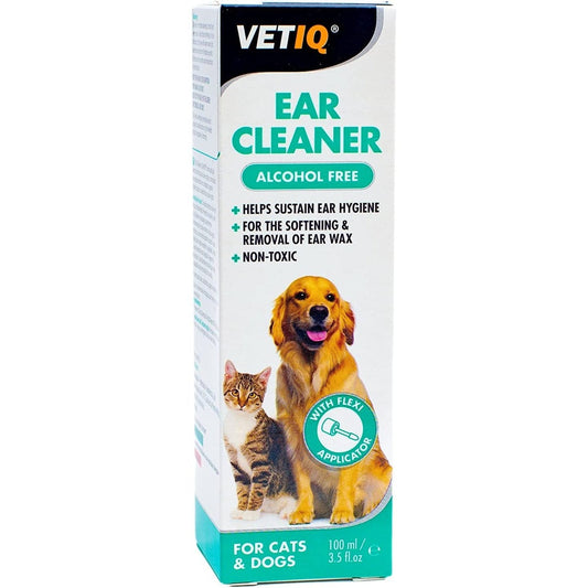 Ear Cleaner, 100Ml, Dog Ear Cleaner Softens & Removes Wax, Dog Ear Hygiene, Non-Toxic Dog & Cat Ear Drops, Alcohol-Free Dog Ear Cleaner Solution with Easy Flexi Applicator Clear Store