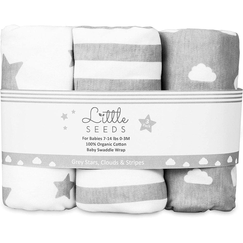 Baby Swaddle Blanket 0-3 Months Organic Cotton Newborn Swaddles Pack of 3 Clear Store