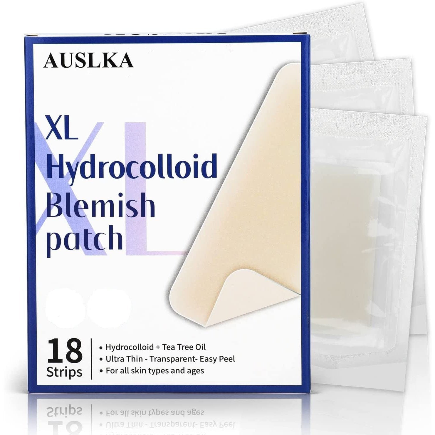 Large Blemish Pimple Patches XL -18 Strips, Hydrocolloid Spot Dots - Blemishes Patch - Pimple Stickers - Patches to Cover Facial Blemishes