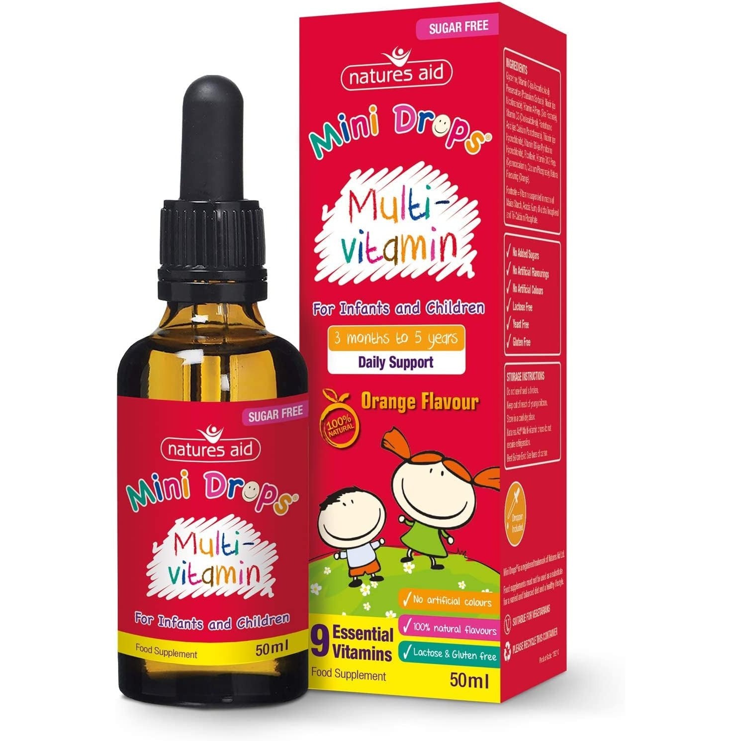 Natures Aid Mini Drops Multi-Vitamin for Infants and Children, Sugar Free, 50 Ml Clear Store