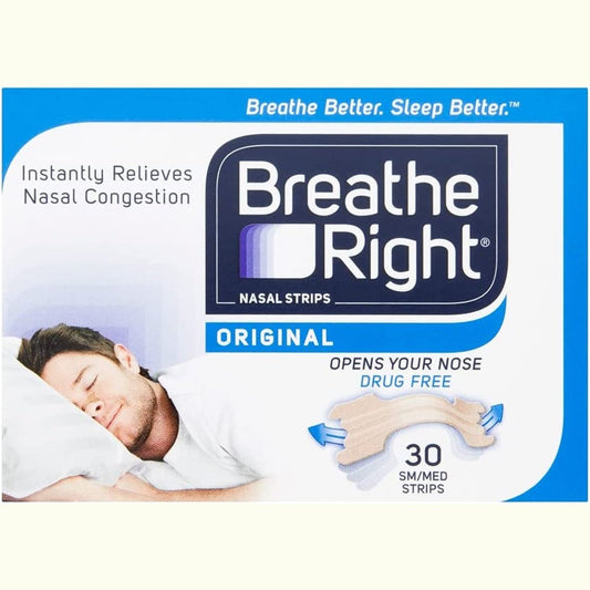 Nasal Strips Original Small/Medium 30S Nasal Congestion Helps Reduce Snoring Clear Store