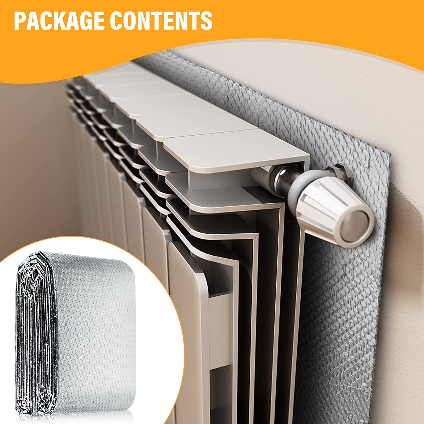 Radiator Reflector Panels, Radiator Reflector Foil for Wall Mounted Radiator, Insulation Foil with High Performance Reflective Bubble,(5M X 0.6M - 3Mm) Clear Store