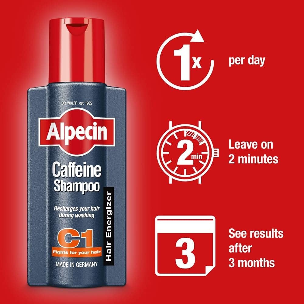 Alpecin Caffeine Shampoo C1 2X 375Ml ,Shampoo for Stronger and Thicker Hair Clear Store