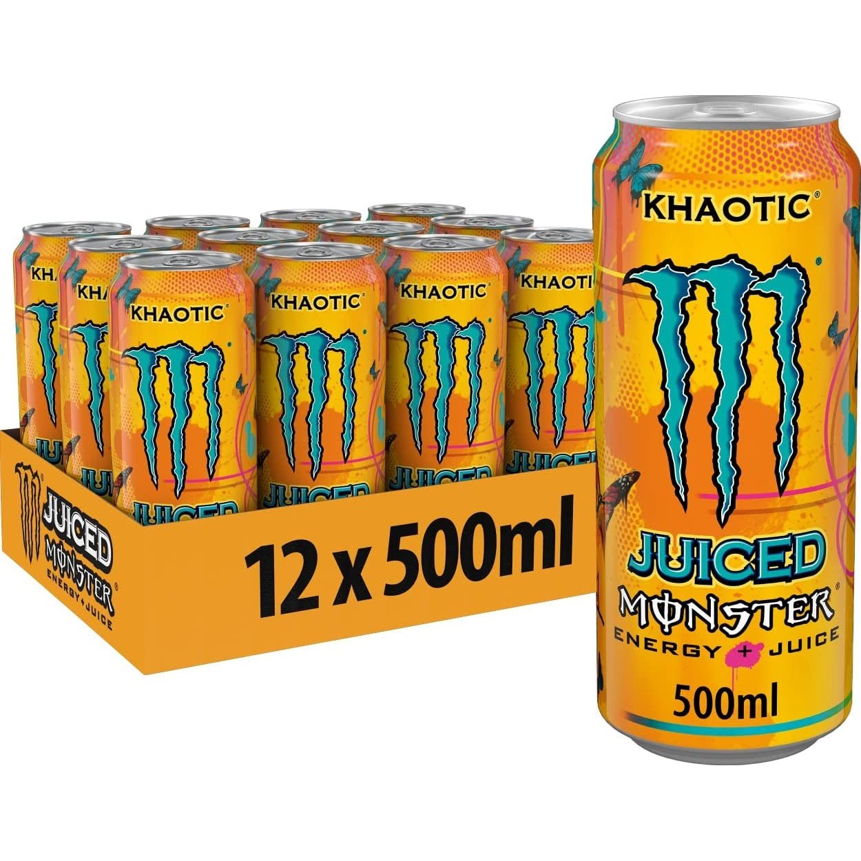 Tropical Citrus Juiced Khaotic Monster Energy Drink 12 X 500ml Clear Store