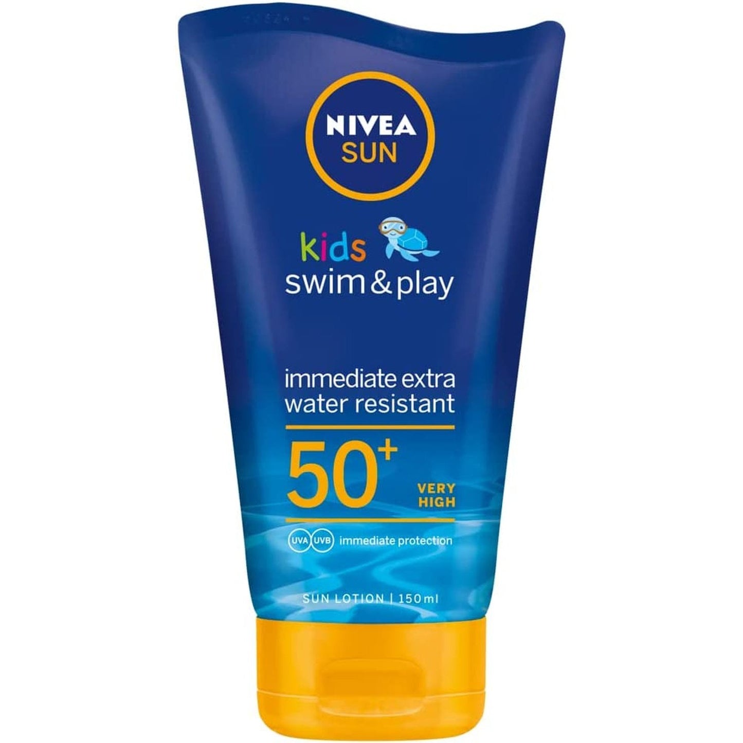 NIVEA SUN Kids Swim & Play // Ultra Protect & Play SPF 50+ Lotion (150Ml), Water-Resistant Sunscreen, Effective UVB and 5 Star UVA Protection, Sun Cream Enriched with Dexpanthenol, Designs May Vary