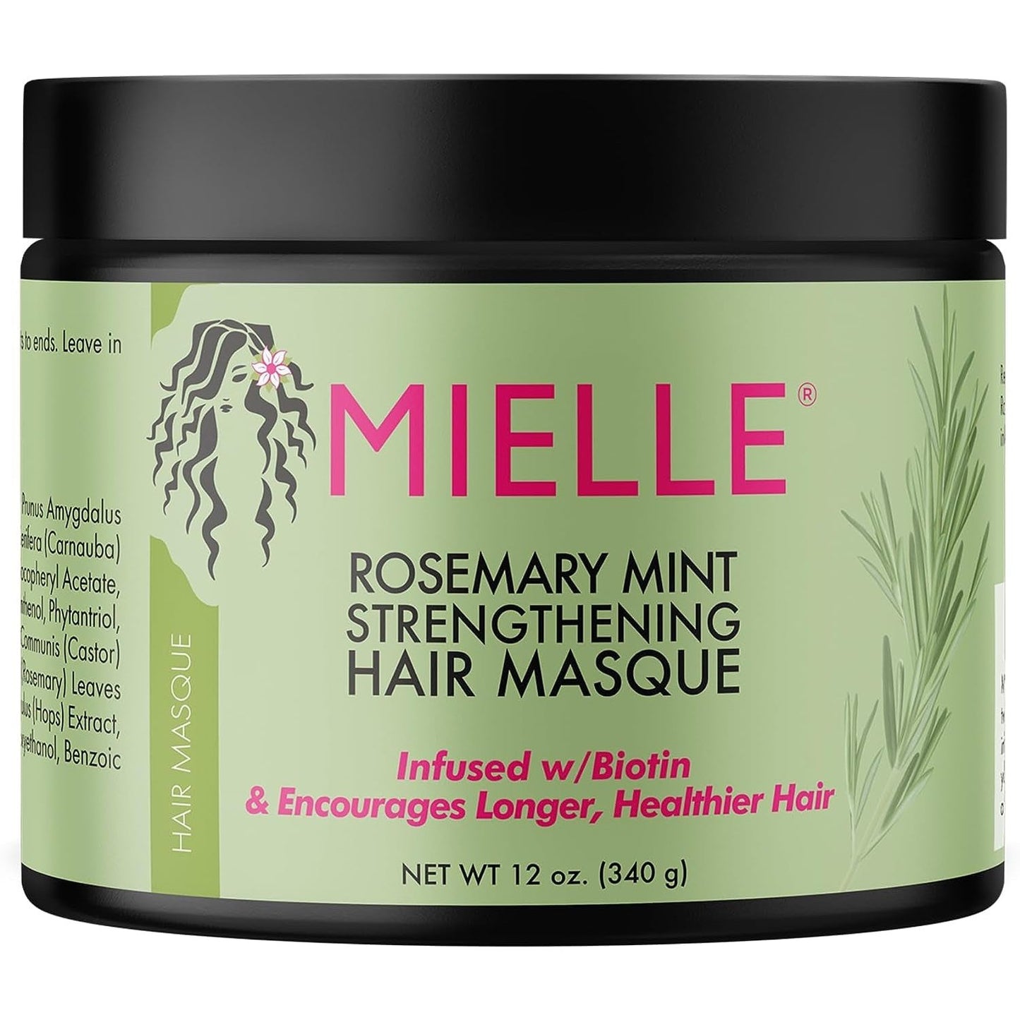 Rosemary Mint Strengthening Hair Masque, Infused W/Biotin, 12 Ounces