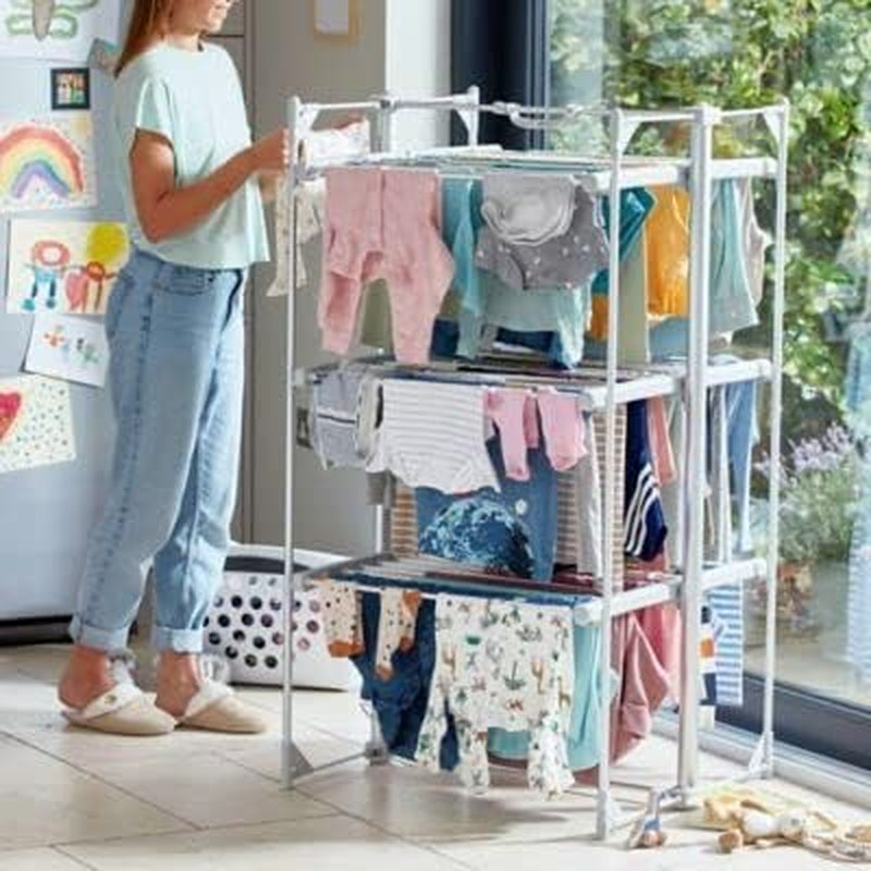 Deluxe 3-Tier Heated Clothes Airer Clear Store