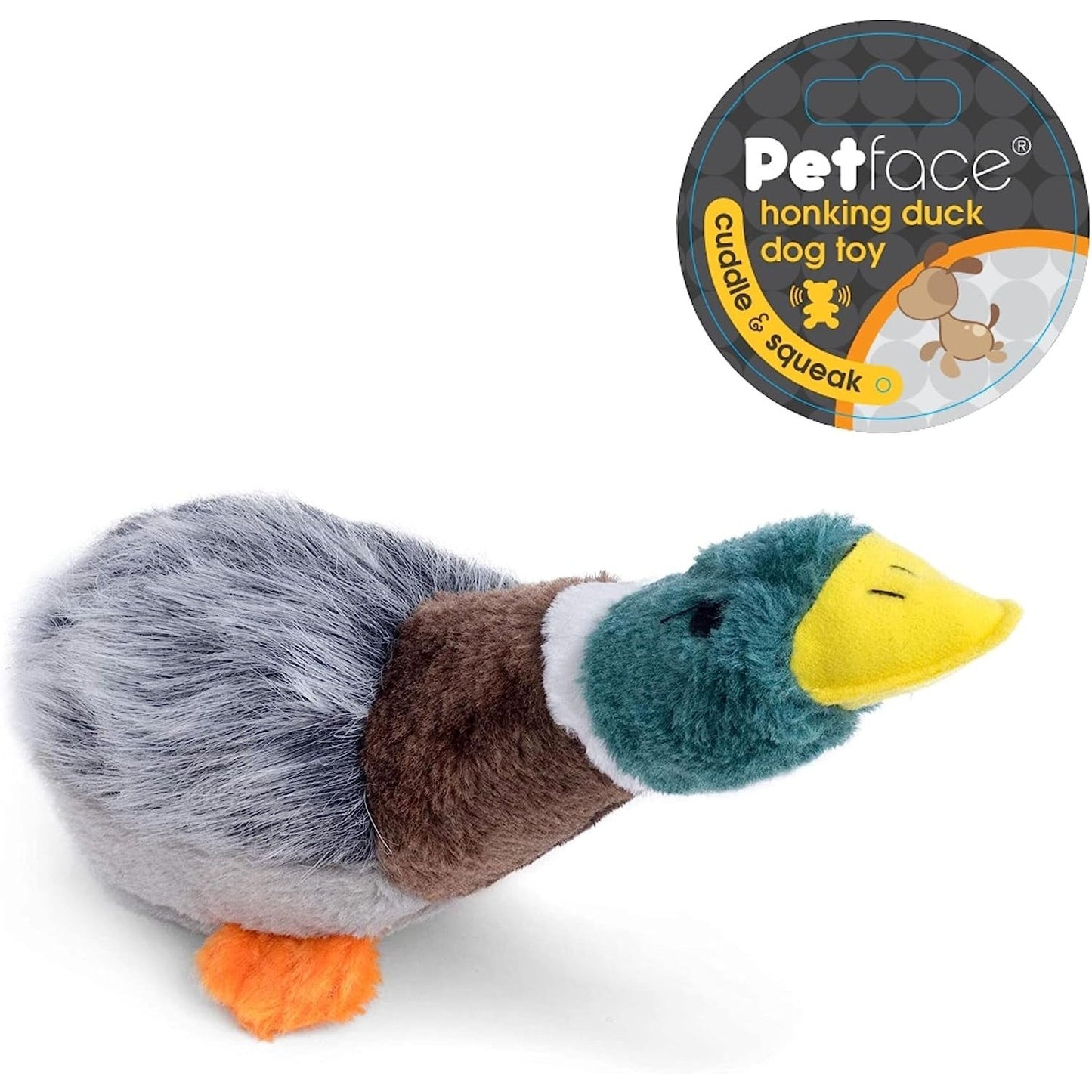 Honking and Squeaky Duck Plush Dog Toy