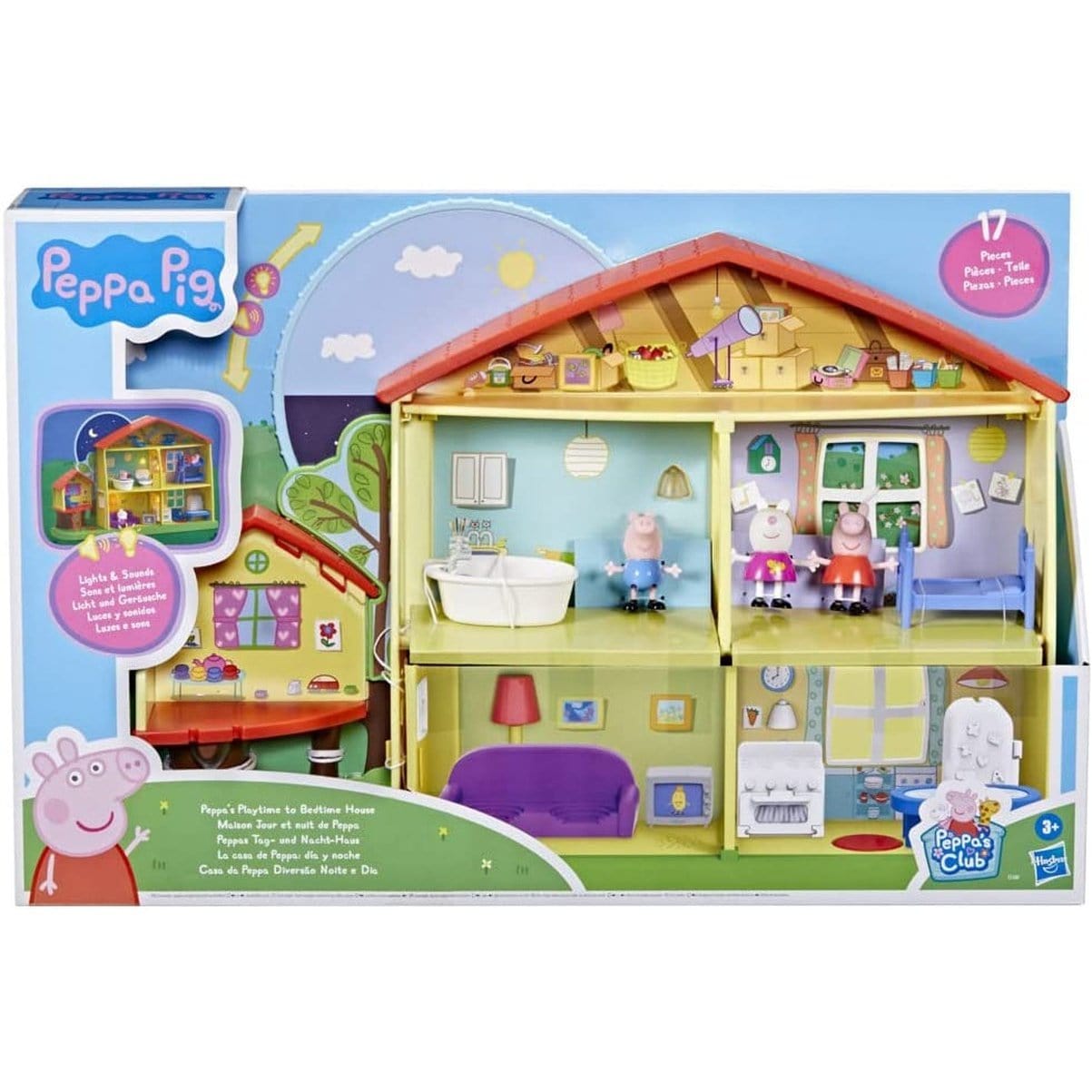 Peppa Pig Peppa’S Adventures Peppa'S Playtime to Bedtime House Pre-School Toy, Speech, Light and Sounds, Ages 3 and up , Red Clear Store