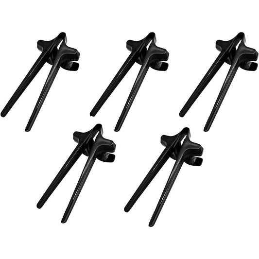 5 Pcs Finger Chopsticks for Gamers Snack Clips Free-Hands Finger Tongs No Dirty Hands Hygienic Game Accessories (Black)