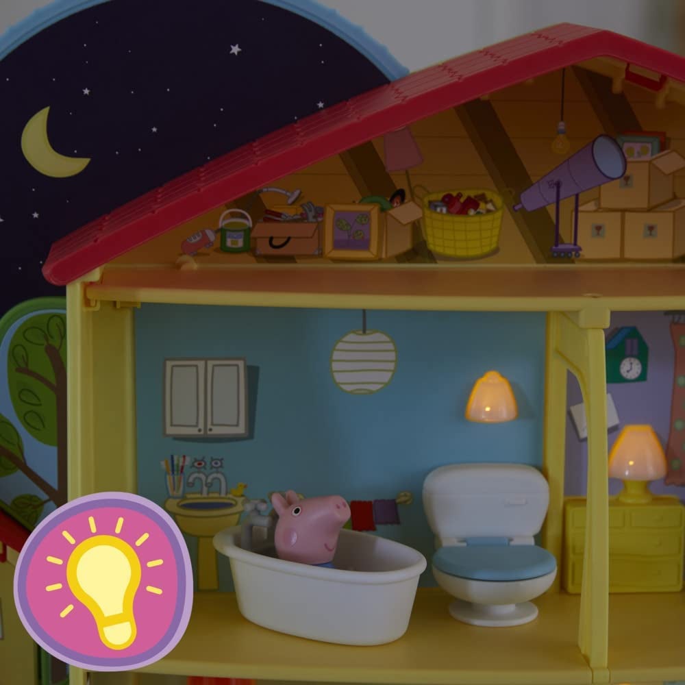 Peppa Pig Peppa’S Adventures Peppa'S Playtime to Bedtime House Pre-School Toy, Speech, Light and Sounds, Ages 3 and up , Red Clear Store