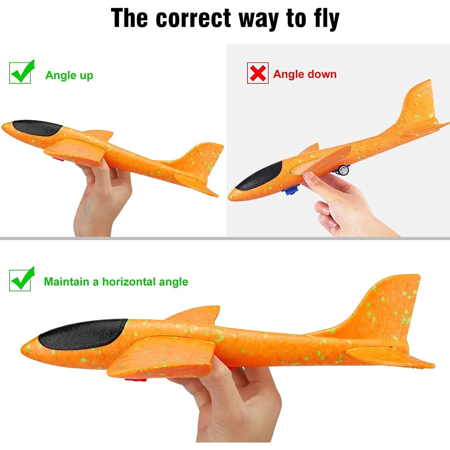 Airplane Launcher Toy, Foam Throwing Glider Plane with Catapult Gun, Indoor Outdoor Shooting Game for Kids Boys Girls Age 3-12,Flying Gadget Children Xmas Birthday Gift & Present Stocking Filler