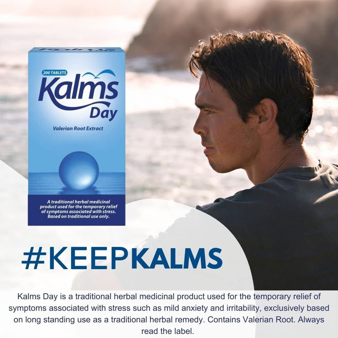 Kalms Day 200 Tablets - Traditional Herbal Medicinal Product Used for the Temporary Relief of Symptoms Associated with Stress, 200 Count (Pack of 1) Clear Store