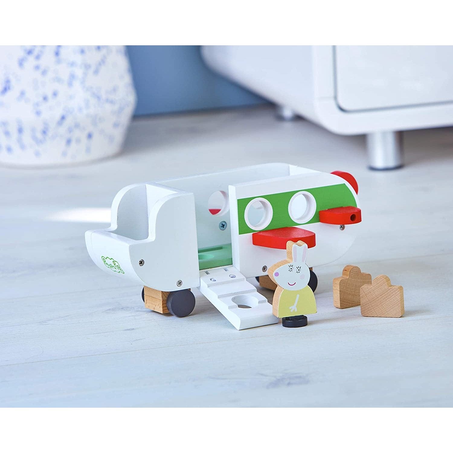 Peppa Pig Wooden Aeroplane, Push along Vehicle, Imaginative Play, Preschool Toys, Fsc Certified, Sustainable Gift for 2-5 Years Old