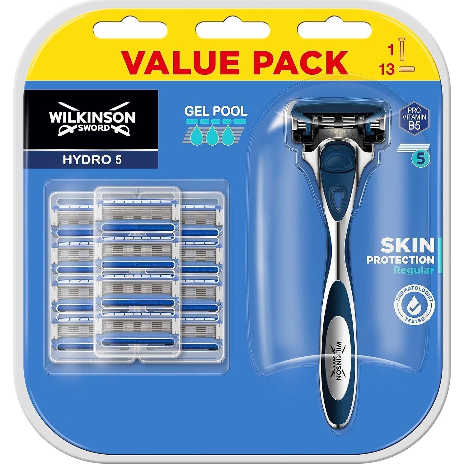 - Hydro 5 Skin Protection for Men | Hydrating Gel & Precision Trimmer | Razor Handle + 13 Razor Blade Refills