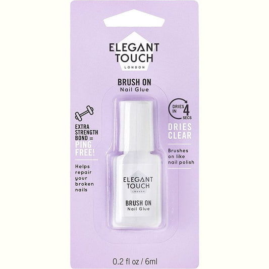 Elegant Touch Brush on Nail Glue Clear 6Ml