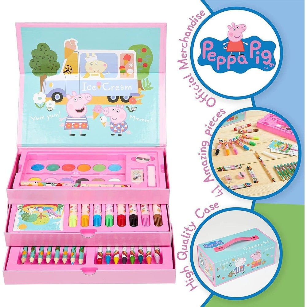 Peppa Pig Art Set, Arts and Crafts for Kids, Colouring Sets for Children, Toys Clear Store