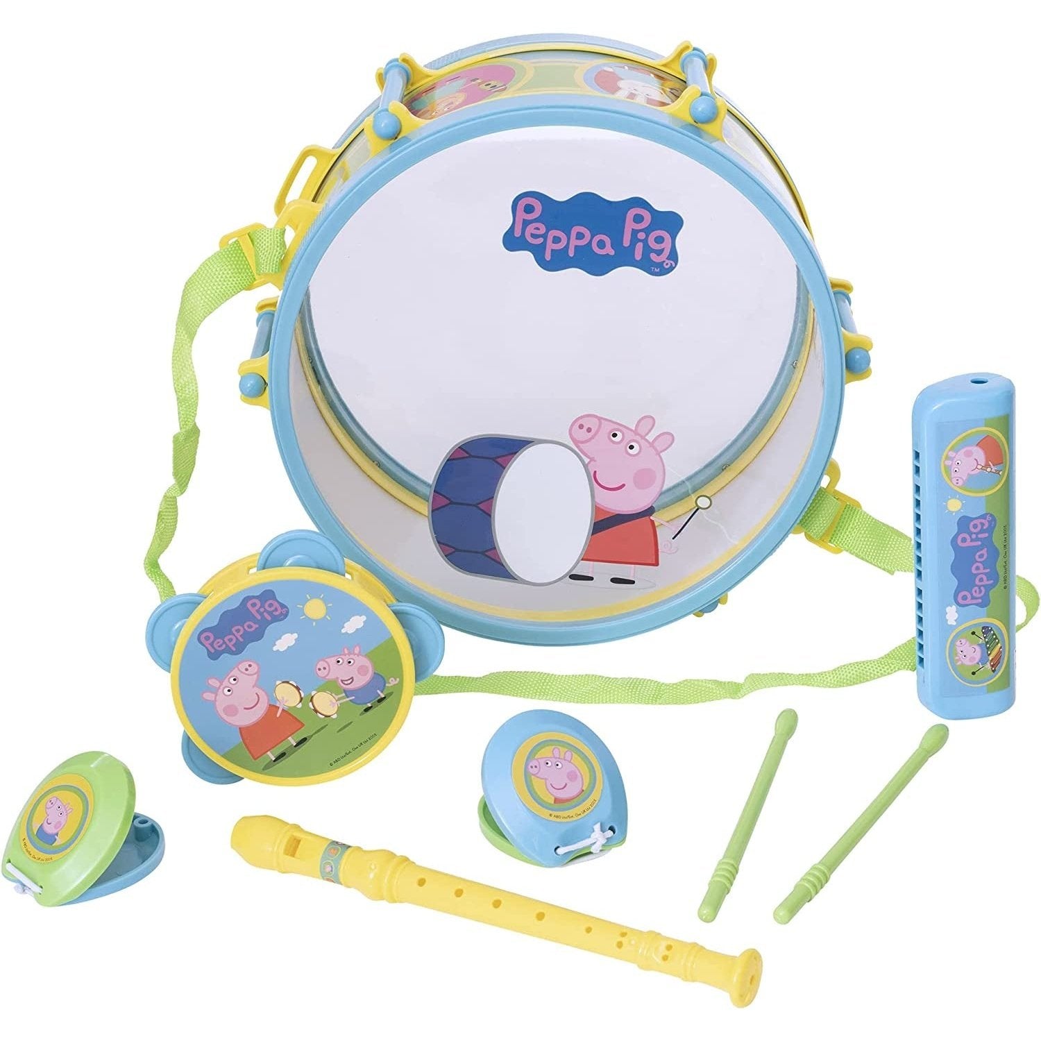 Peppa Pig Pack Away Drum Set | Musical Playset Including 5+ Musical Instruments | Peppa Pig Themed Musical Instrument Set | Peppa Pig Toys | Childrens Music Toys Band Set | Ages 3+