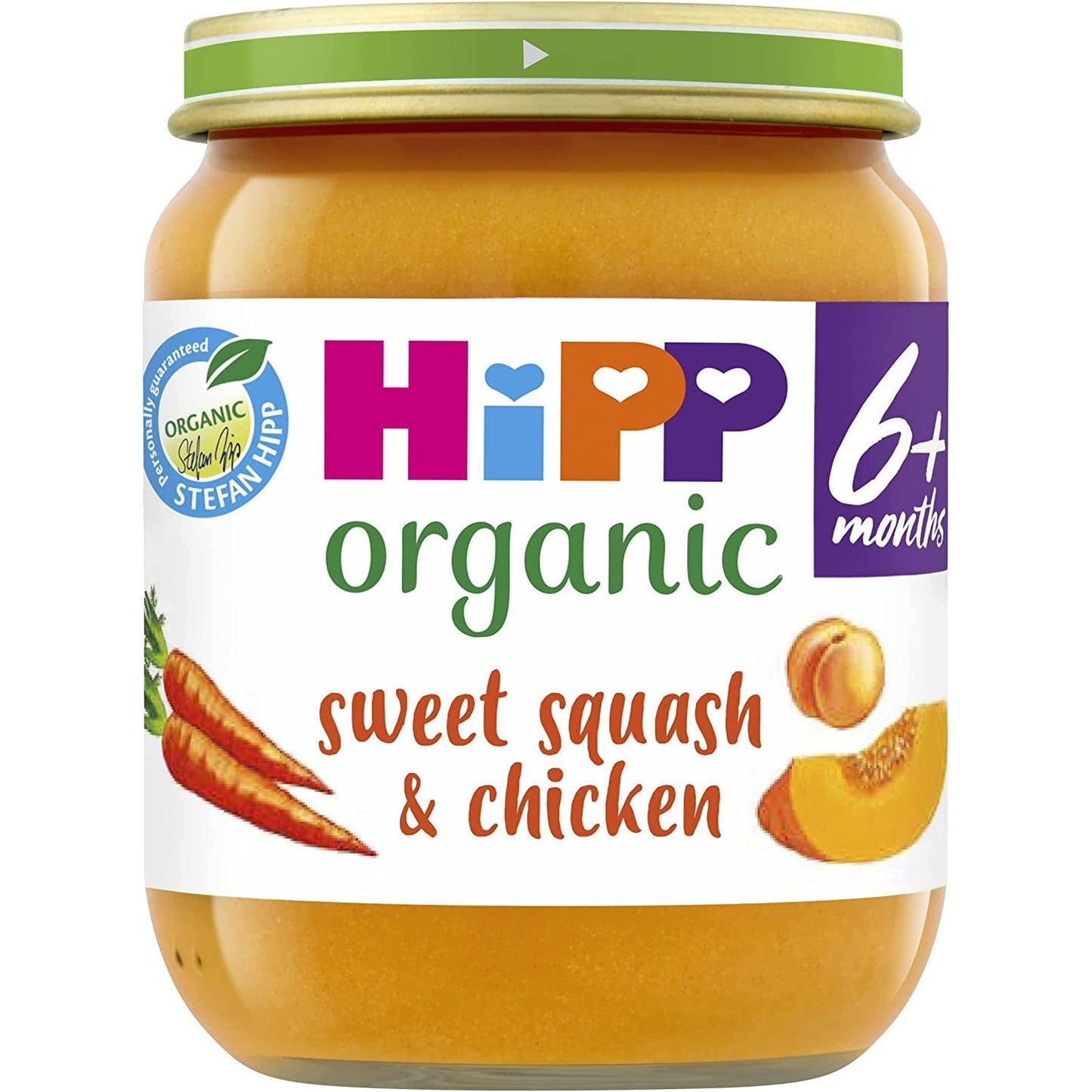 Hipp Organic Sweet Squash & Chicken Baby Food Jar 6+ Months (6 X 125G) Clear Store