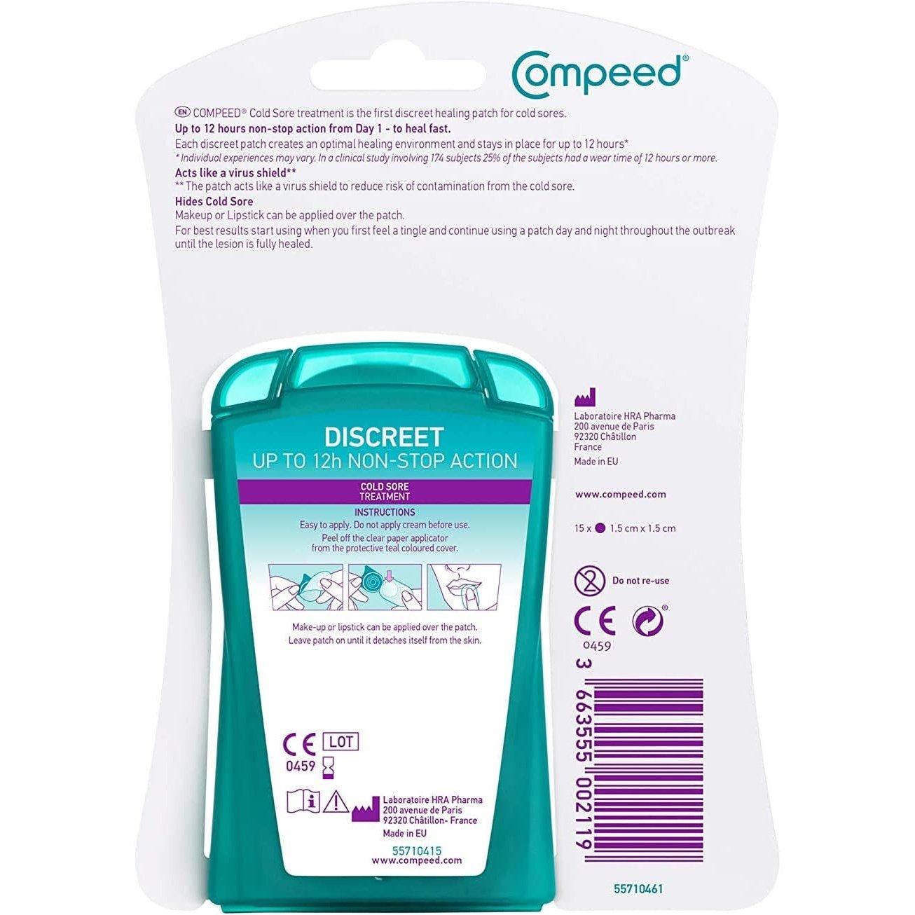 Compeed Cold Sore Discreet Healing Patch, 15 Count (Pack of 1)